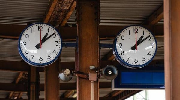 Clocks at a station